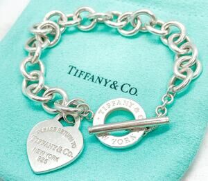 Tiffany & Co. Return to Tiffany Heart Tag Toggle Bracelet Sterling Silver 7.5"